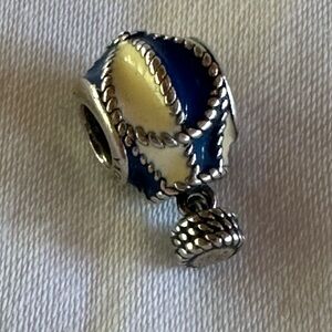 Pandora hot air balloon Blue and Cream Enamel Charm Pendant
